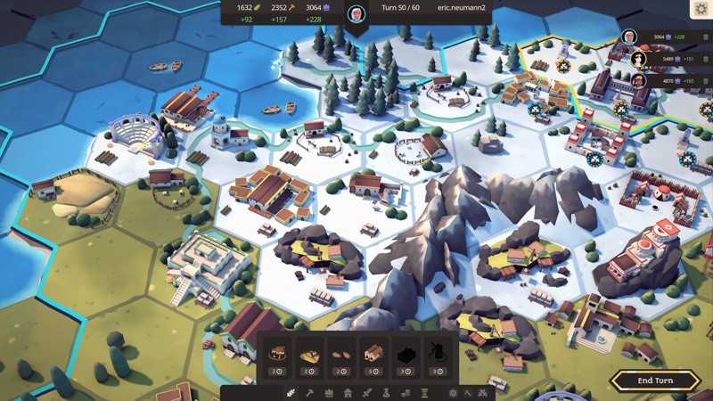 Densely built empire making use of adjacency bonuses