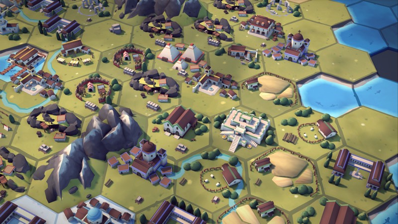 Section of the hex map with culture and science buildings