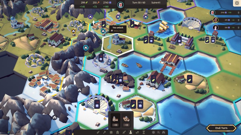Coastal region with harbours and trade routes